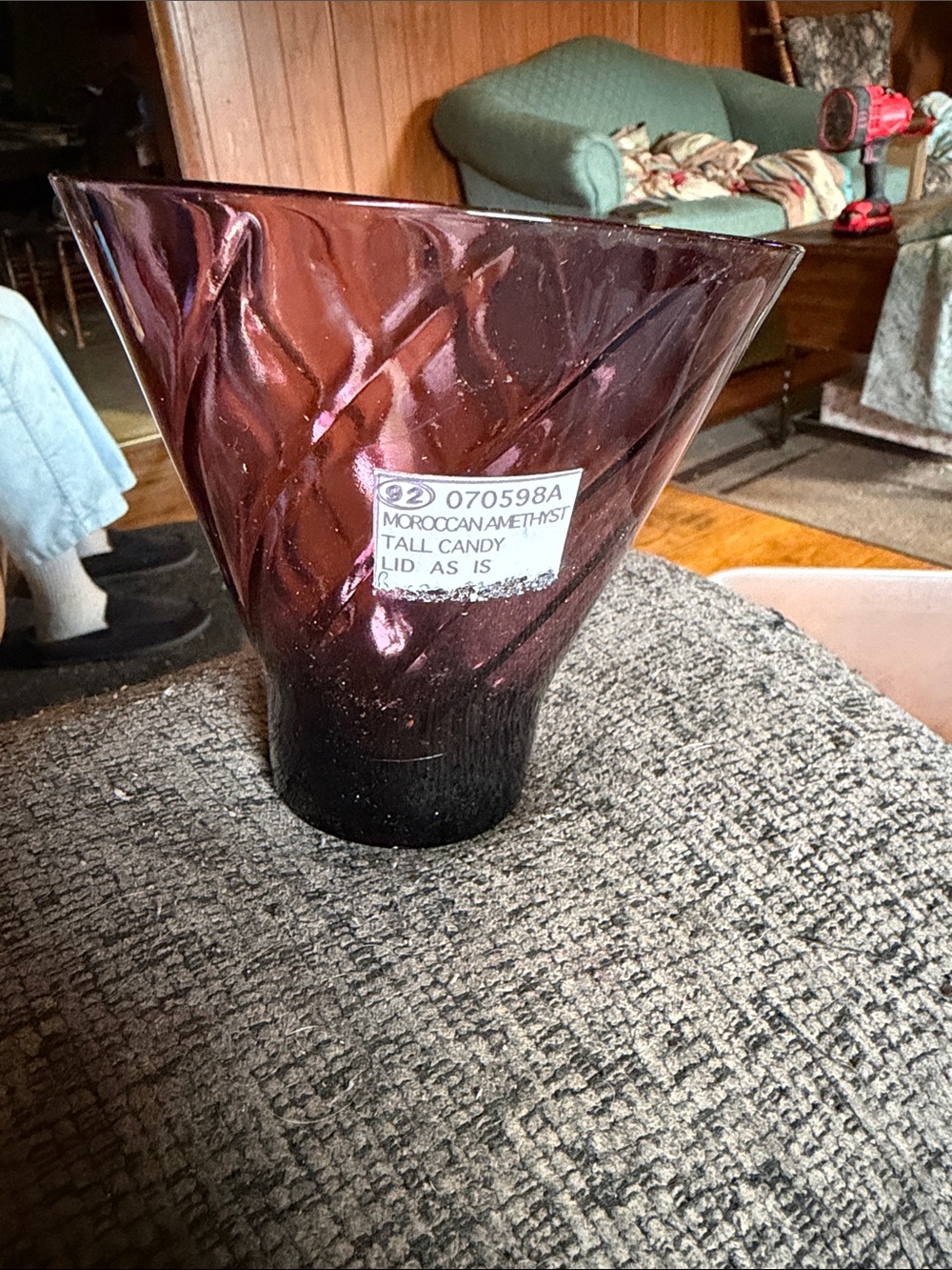 Vintage car Moroccan Amethyst Tall Candy Bowl - Glass Home Accent